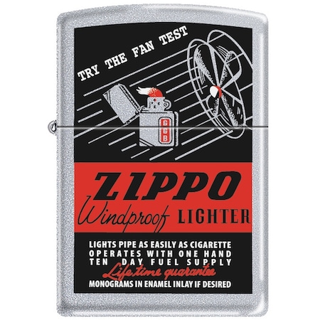 Zippo 2024 Zippo Custom 205 Satin-The Fan Test /Mp312371 ZIP-207CI000008